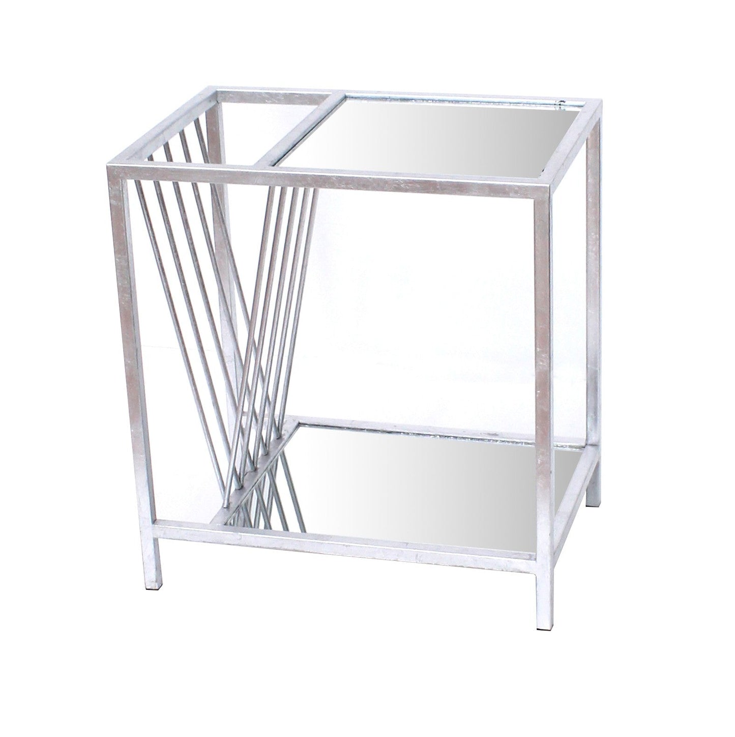 HomeRoots 15" x 23" x 24" Silver Metal End Table