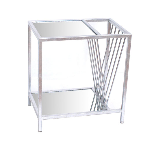 HomeRoots 15" x 23" x 24" Silver Metal End Table