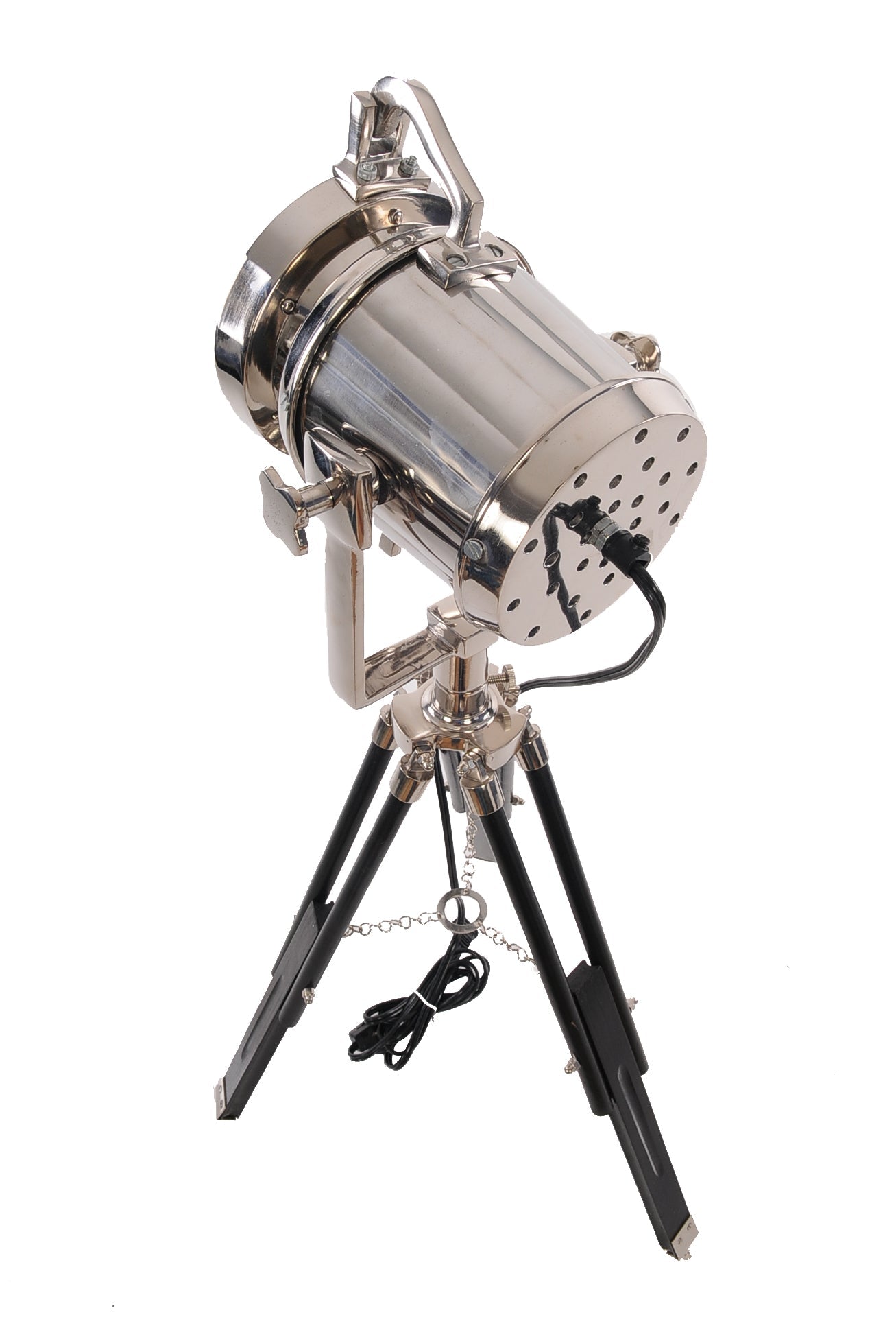 HomeRoots 15.5" x 15.5" x 29" Alum Spot Light On Wooden Stand