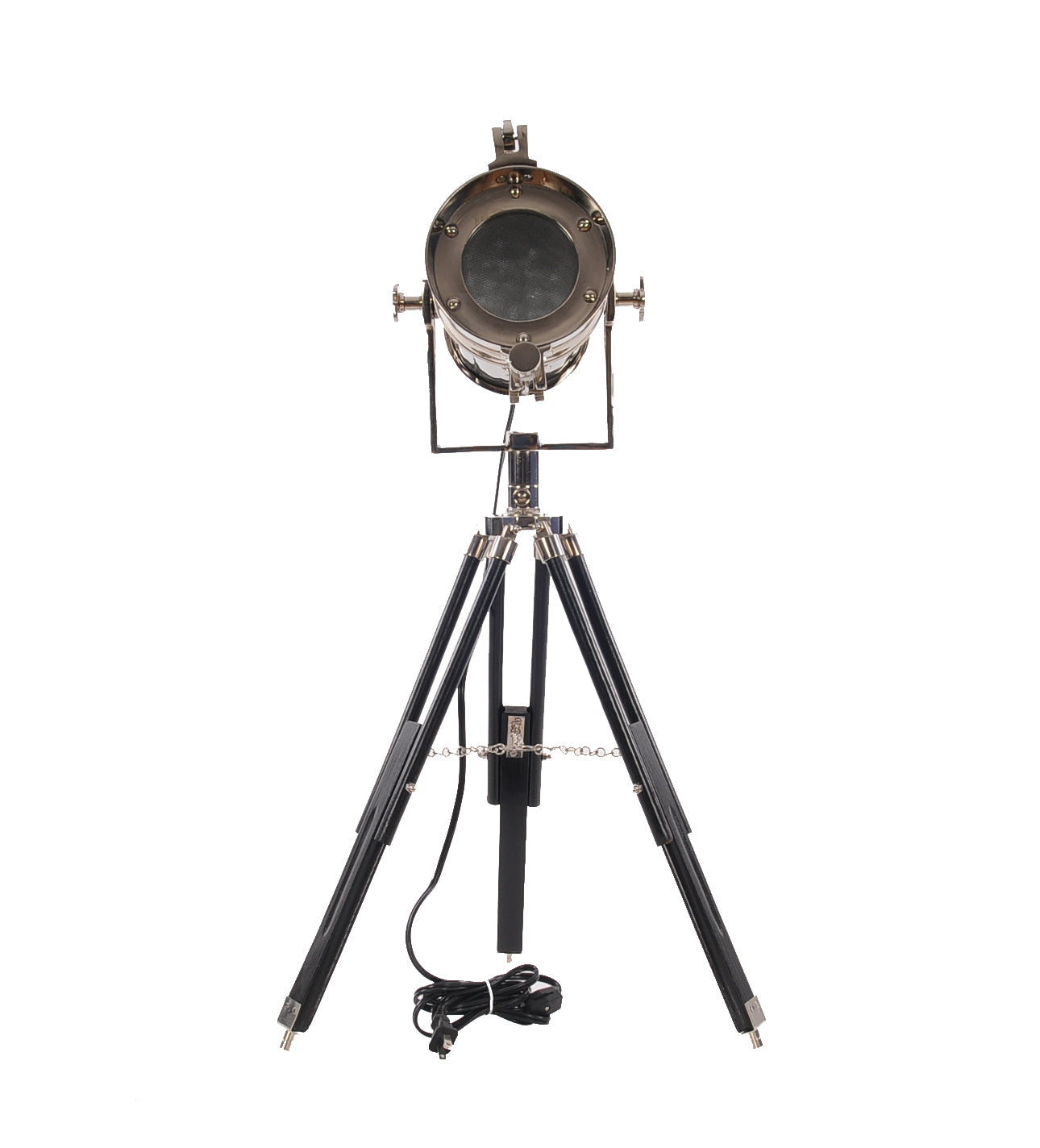 HomeRoots 15.5" x 15.5" x 29" Alum Spot Light On Wooden Stand