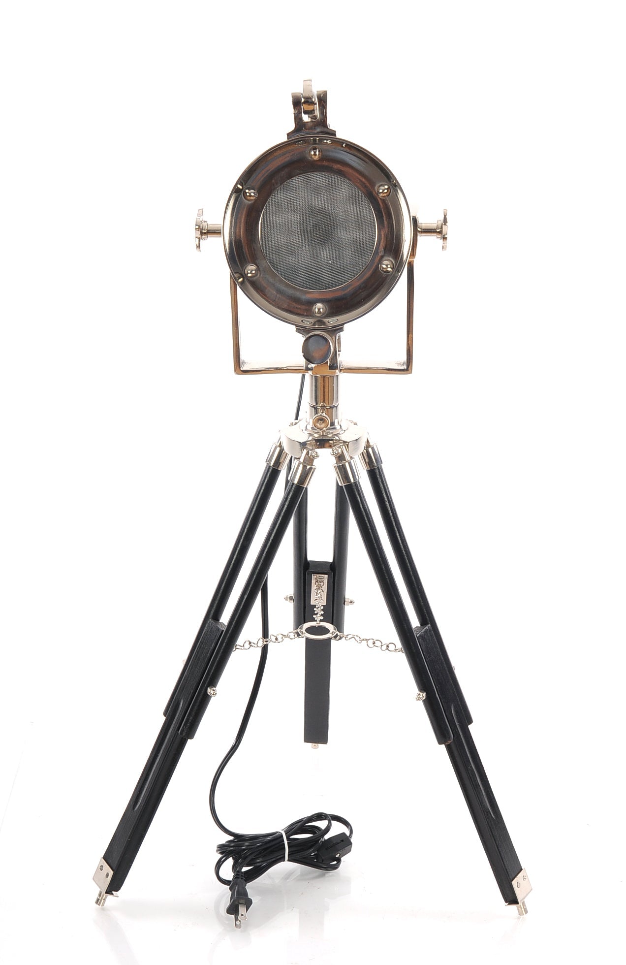 HomeRoots 15.5" x 15.5" x 29" Alum Spot Light On Wooden Stand
