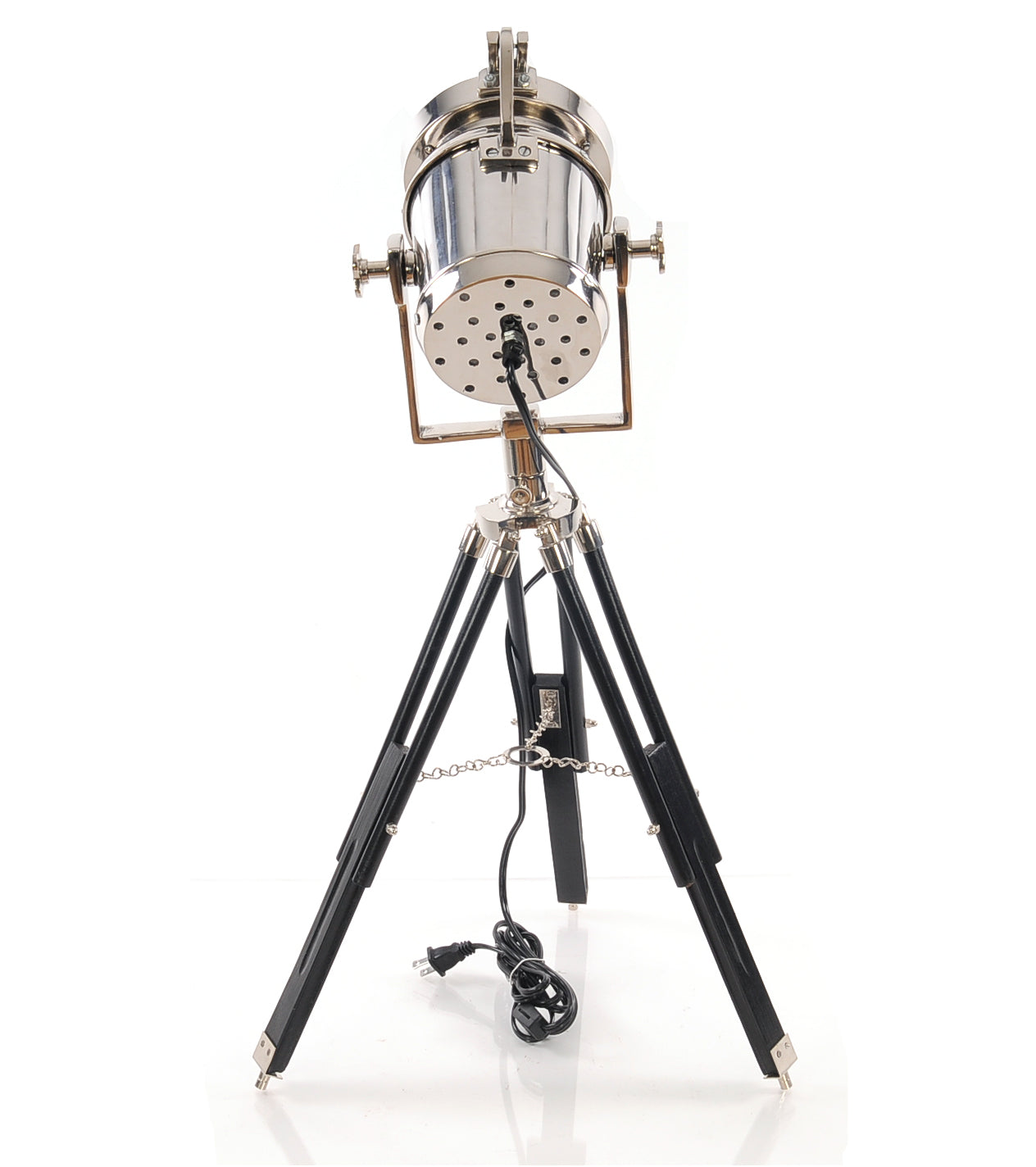 HomeRoots 15.5" x 15.5" x 29" Alum Spot Light On Wooden Stand