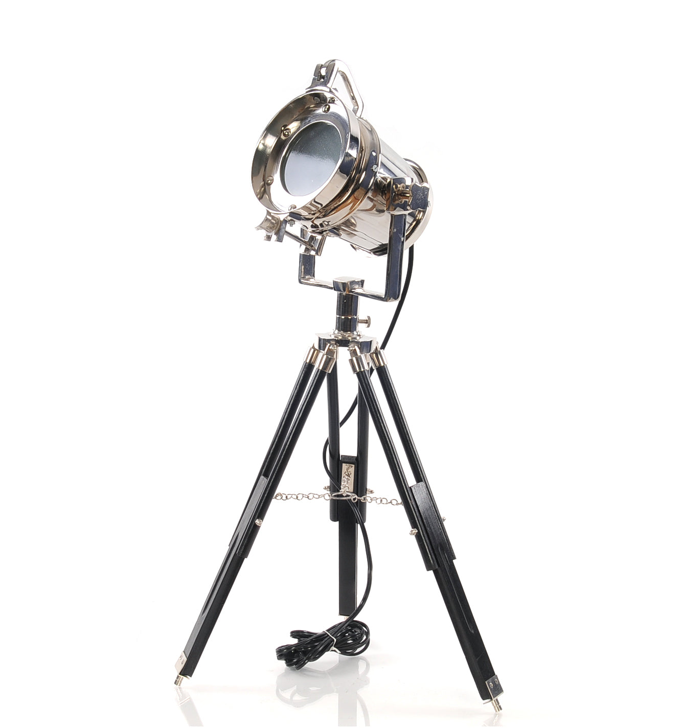 HomeRoots 15.5" x 15.5" x 29" Alum Spot Light On Wooden Stand
