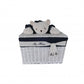 HomeRoots 15.5" x 23.5" x 22" White and Blue Rectangular Bear Design Basket in Set of 5