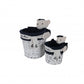HomeRoots 15.5" x 23.5" x 22" White and Blue Rectangular Bear Design Basket in Set of 5