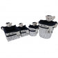 HomeRoots 15.5" x 23.5" x 22" White and Blue Rectangular Bear Design Basket in Set of 5