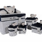 HomeRoots 15.5" x 23.5" x 22" White and Blue Rectangular Bear Design Basket in Set of 5
