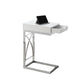 HomeRoots 15.75" x 10.25" x 24.5" Drawer Accent Table in White Finish