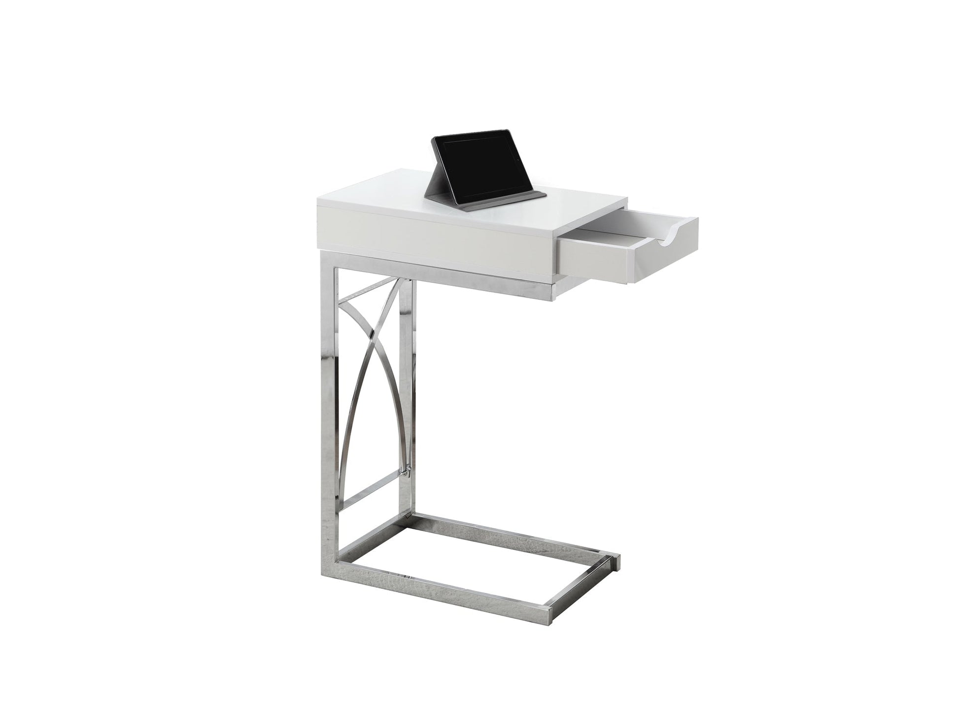 HomeRoots 15.75" x 10.25" x 24.5" Drawer Accent Table in White Finish