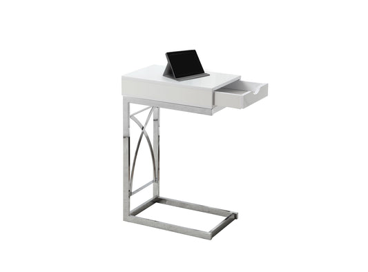 HomeRoots 15.75" x 10.25" x 24.5" Drawer Accent Table in White Finish