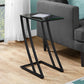 HomeRoots 15.75" x 12" x 24" Clear Tempered Glass Accent Table With Black Metal Base