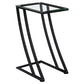 HomeRoots 15.75" x 12" x 24" Clear Tempered Glass Accent Table With Black Metal Base