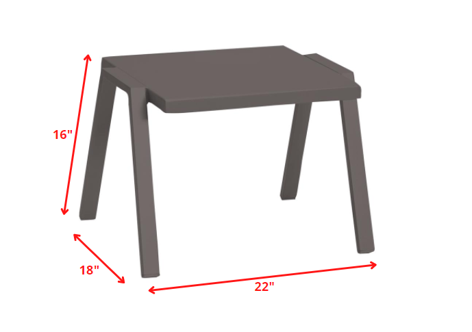 HomeRoots 16" Aluminum End Table in Taupe Finish
