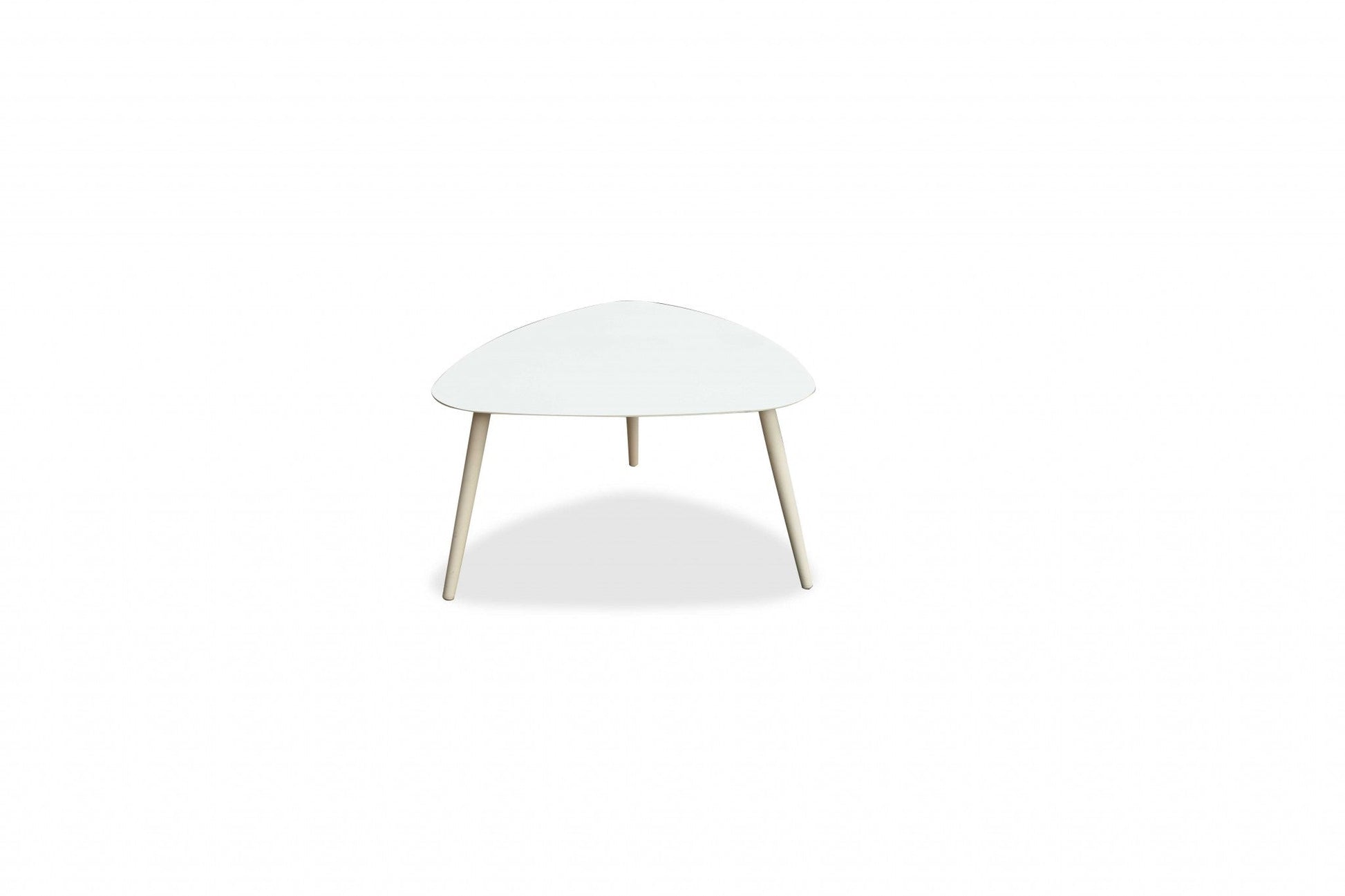 HomeRoots 16" Aluminum End Table in White Finish