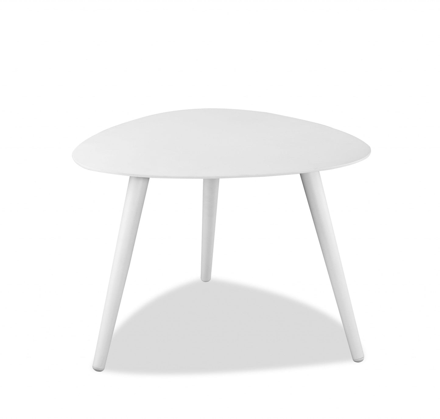 HomeRoots 16" Aluminum End Table in White Finish