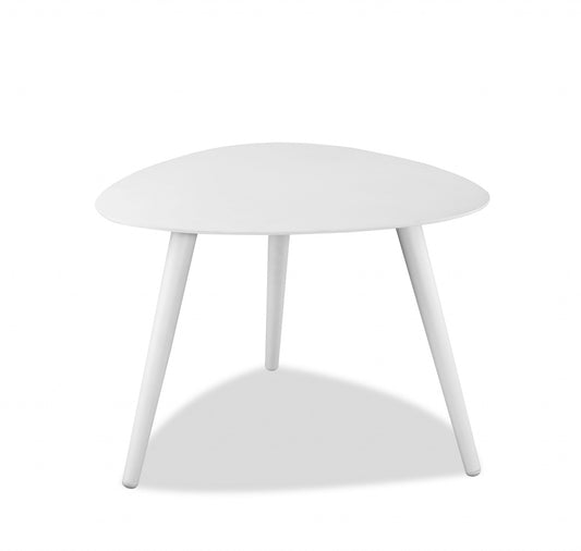 HomeRoots 16" Aluminum End Table in White Finish