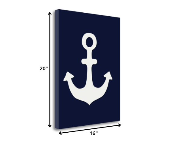 HomeRoots 16" Anchor's Down Giclee Wrap Canvas Wall Art