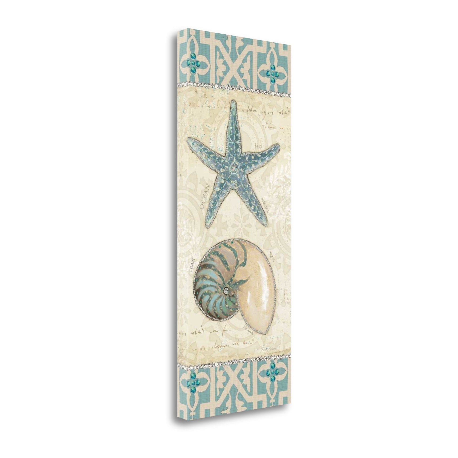 HomeRoots 16" Beach Treasures Journal Giclee Print on Gallery Wrap Canvas Wall Art