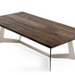 HomeRoots 16" Dark Aged Oak Wood Veneer and Steel Coffee Table
