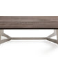 HomeRoots 16" Dark Aged Oak Wood Veneer and Steel Coffee Table