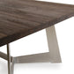HomeRoots 16" Dark Aged Oak Wood Veneer and Steel Coffee Table