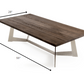 HomeRoots 16" Dark Aged Oak Wood Veneer and Steel Coffee Table