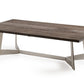 HomeRoots 16" Dark Aged Oak Wood Veneer and Steel Coffee Table