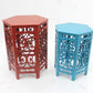 HomeRoots 16" End Tables Set in Red Finish