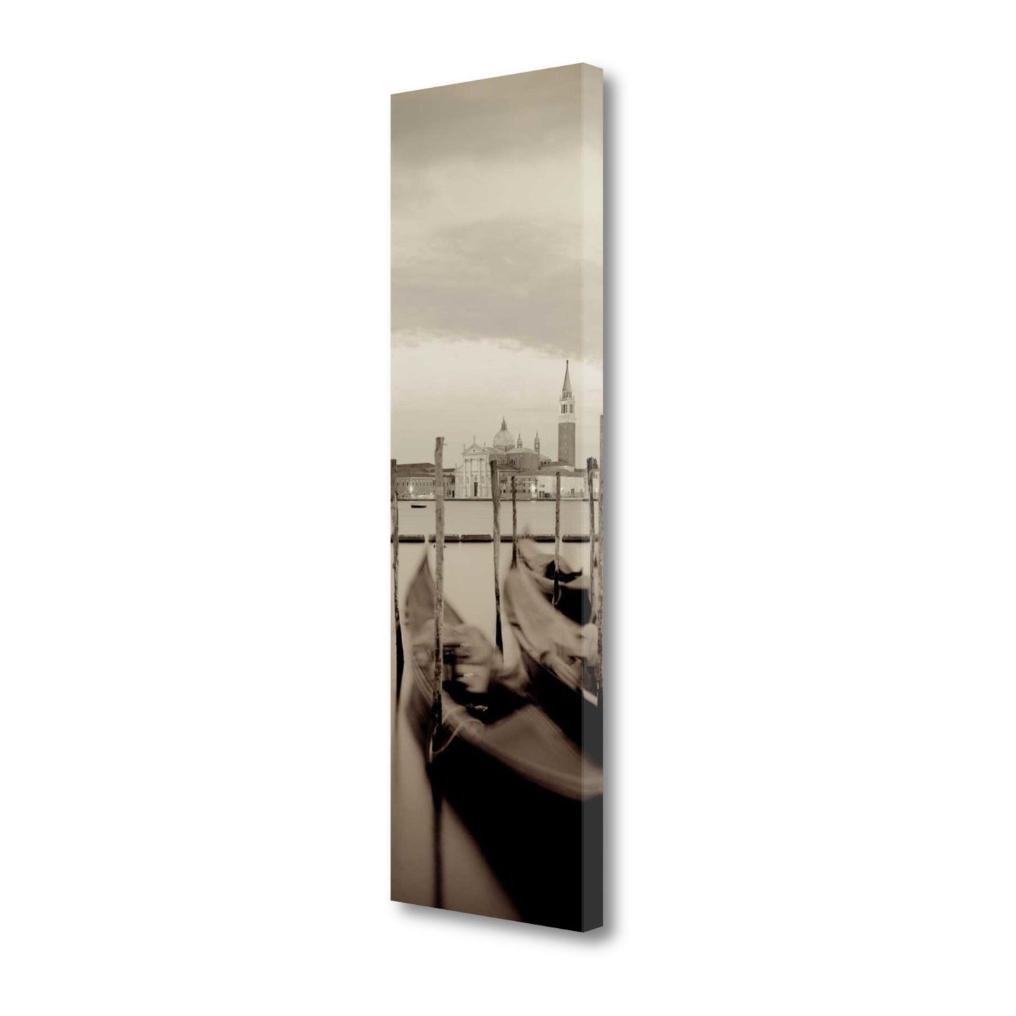 HomeRoots 16" Gondolas Against The Church of San Giorgio Maggiore Giclee Wrap Canvas Wall Art
