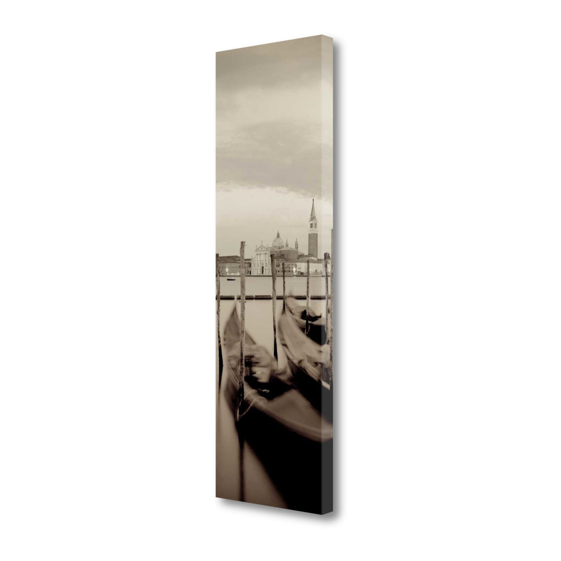 HomeRoots 16" Gondolas Against The Church of San Giorgio Maggiore Giclee Wrap Canvas Wall Art