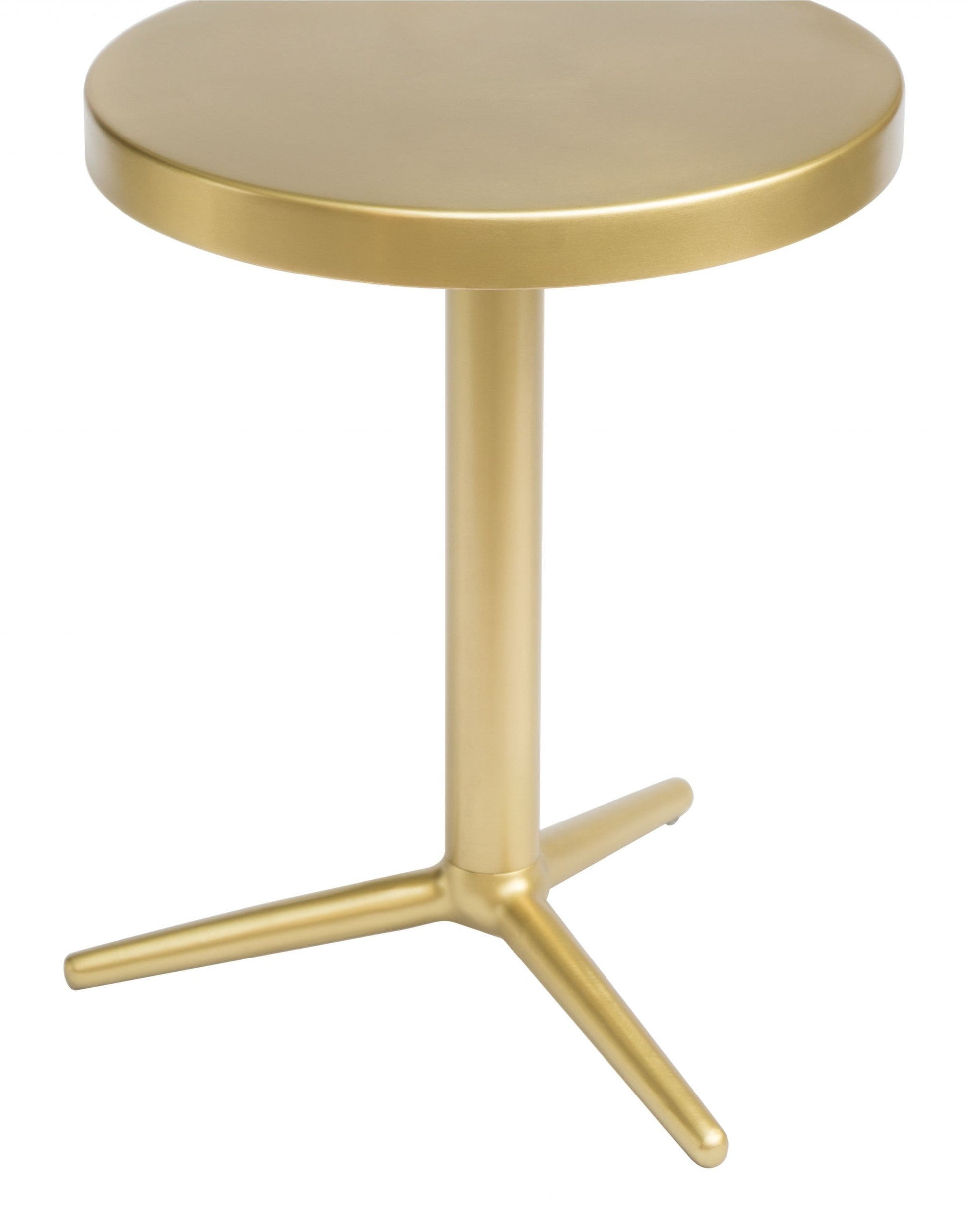 HomeRoots 16" Minimalist Steel Accent Table in Gold Finish