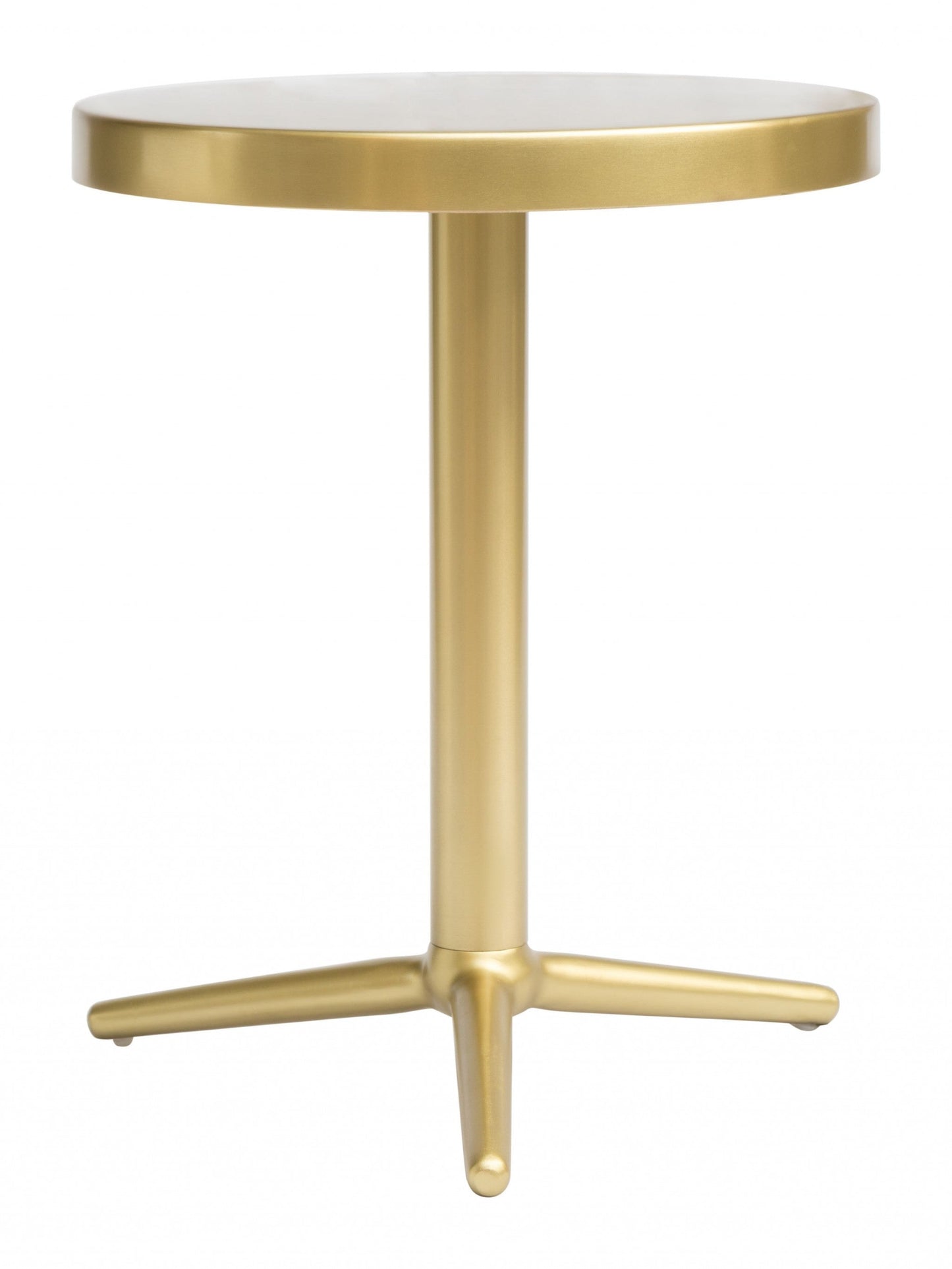 HomeRoots 16" Minimalist Steel Accent Table in Gold Finish