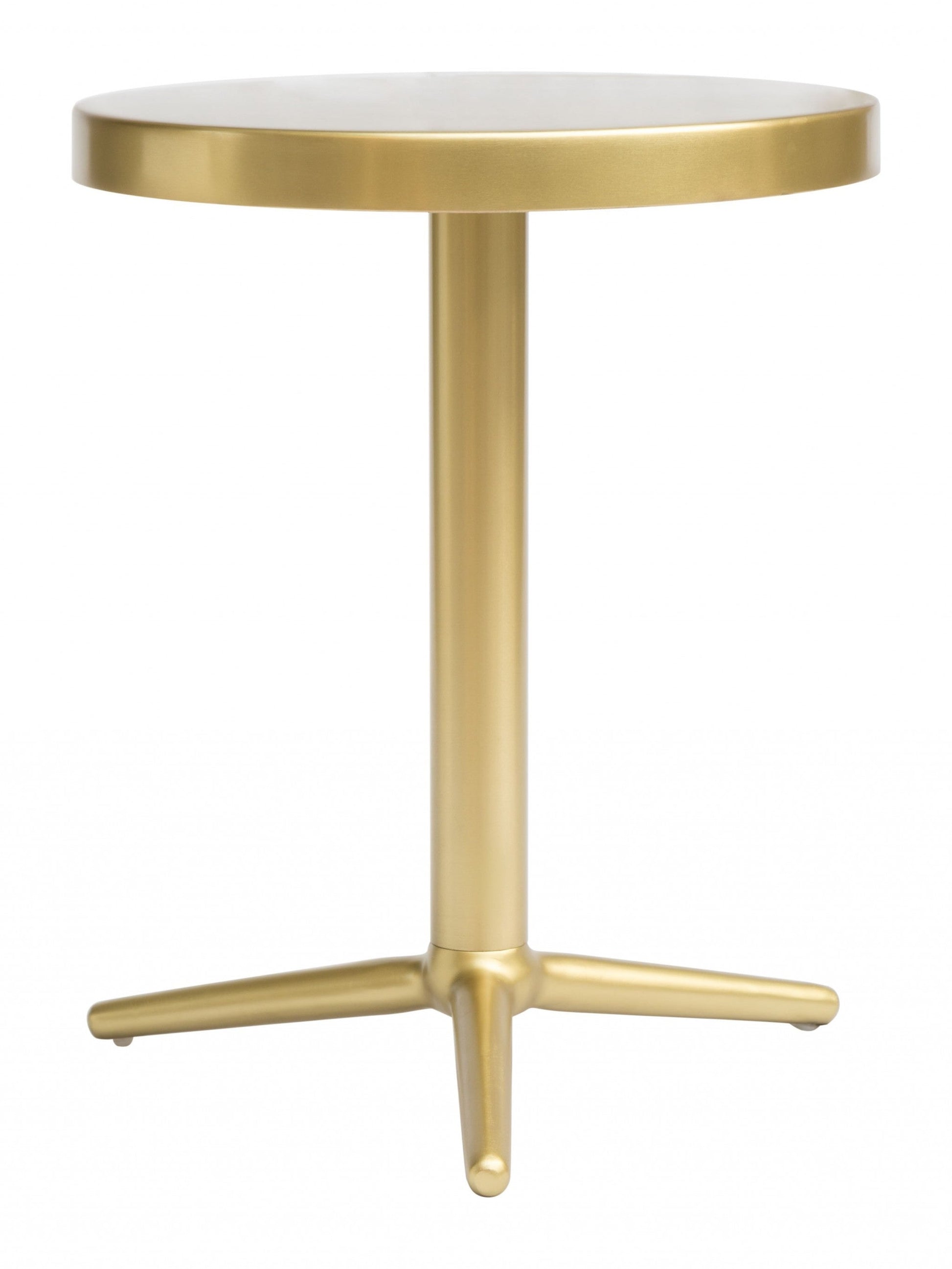 HomeRoots 16" Minimalist Steel Accent Table in Gold Finish