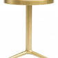 HomeRoots 16" Minimalist Steel Accent Table in Gold Finish