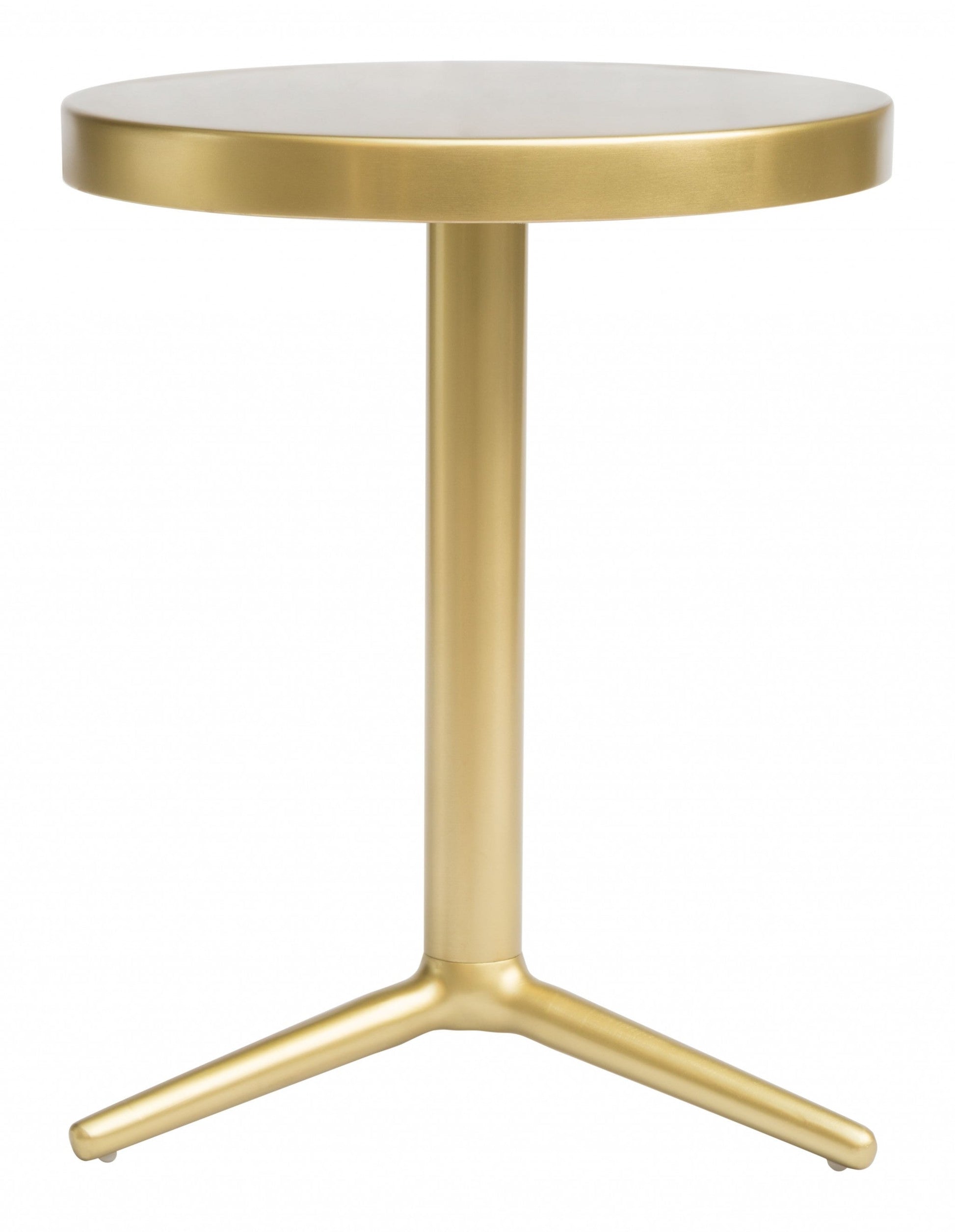 HomeRoots 16" Minimalist Steel Accent Table in Gold Finish