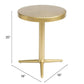 HomeRoots 16" Minimalist Steel Accent Table in Gold Finish