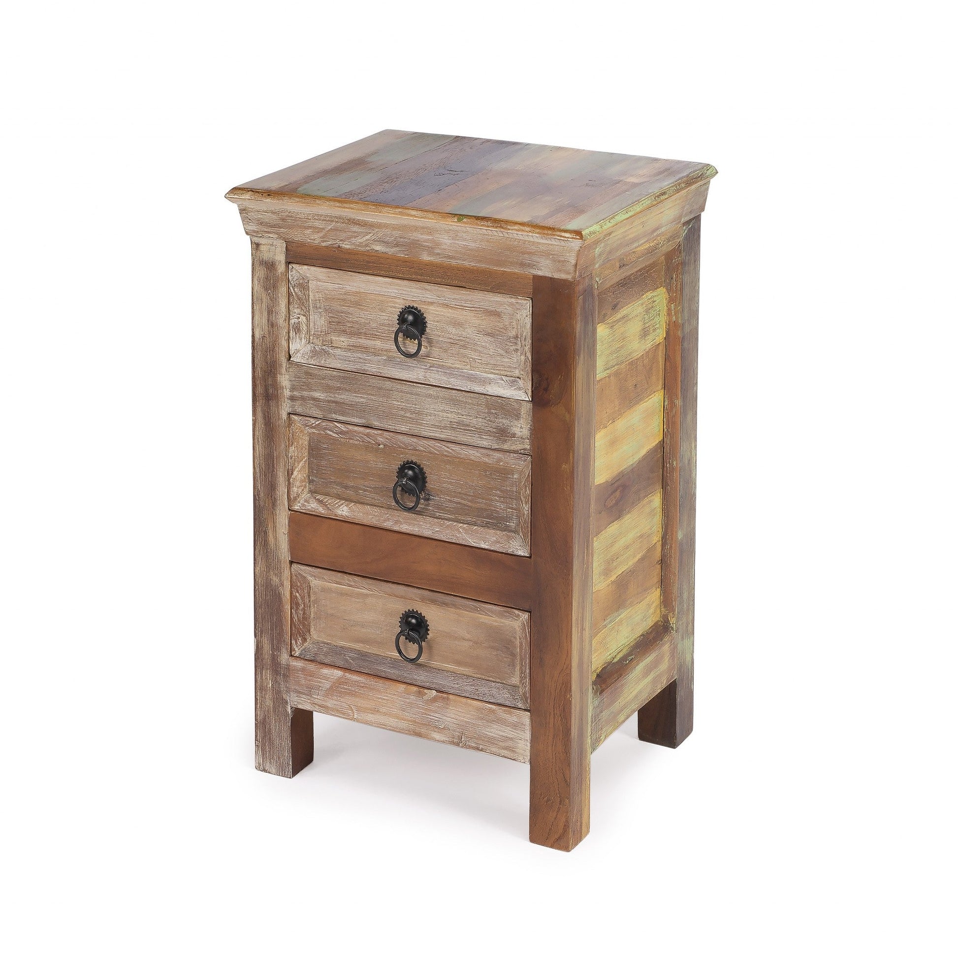 HomeRoots 16" Modern Three Drawer Accent Chest With Rustic Finish