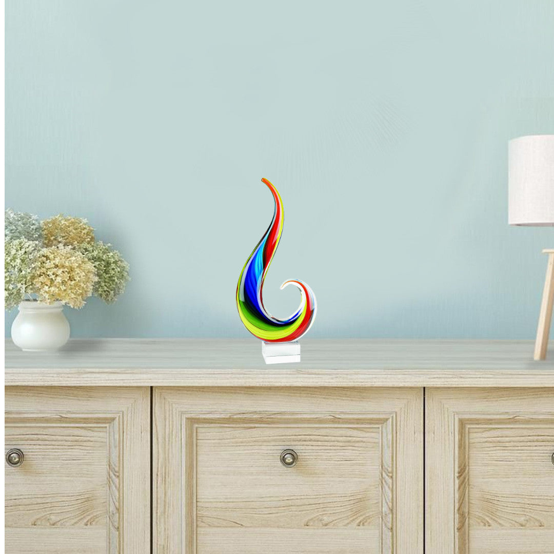 HomeRoots 16 MultiColor Art Glass Centerpiece