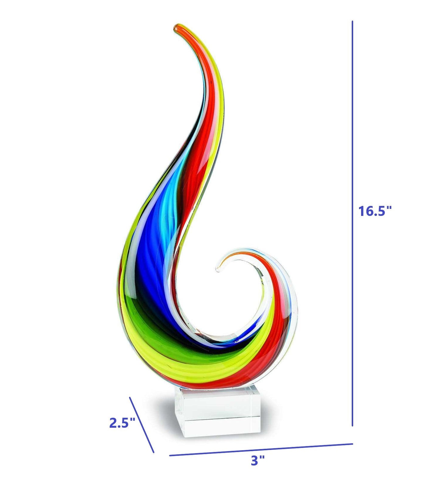 HomeRoots 16 MultiColor Art Glass Centerpiece