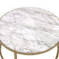 HomeRoots 16" Round Mirrored Nested Tables With Gold And Clear Glass Finish