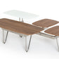 HomeRoots 16" Veneer Metal and Glass Coffee Table in Walnut Finish