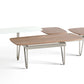 HomeRoots 16" Veneer Metal and Glass Coffee Table in Walnut Finish