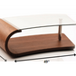 HomeRoots 16" Walnut Veneer MDF and Glass Coffee Table