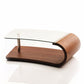 HomeRoots 16" Walnut Veneer MDF and Glass Coffee Table