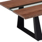 HomeRoots 16" Walnut Veneer Metal and Glass Coffee Table