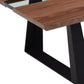 HomeRoots 16" Walnut Veneer Metal and Glass Coffee Table