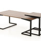HomeRoots 16" Walnut Veneer and Metal Coffee Table