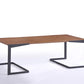 HomeRoots 16" Walnut Veneer and Metal Coffee Table