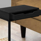 HomeRoots 16" x 10.25" x 24.5" Black Metal Accent Table With Drawer