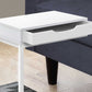 HomeRoots 16" x 10.25" x 24.5" White Metal Accent Table With Drawer